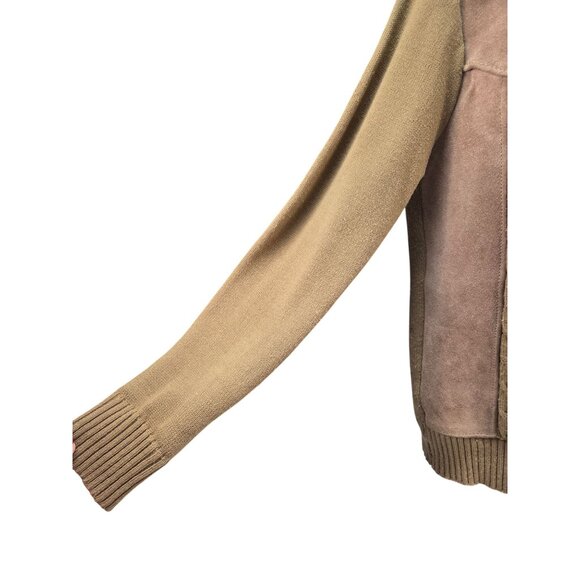 Vintage Challenger Cardigan Mens Large 38-40 Suede Knit Zip-Up Jacket 1970s-80s - Picture 6 of 14